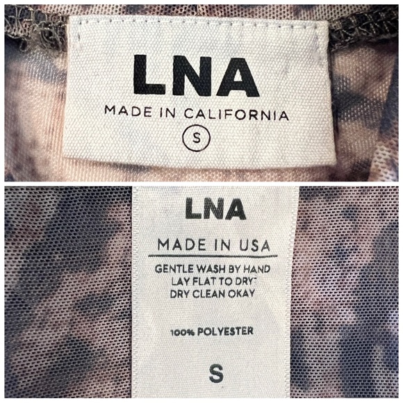 ✖️SOLD✖️•LNA• Snake Mesh High Neck Short Sleeve Cropped Semi Sheer Fitted Tee - Picture 9 of 11